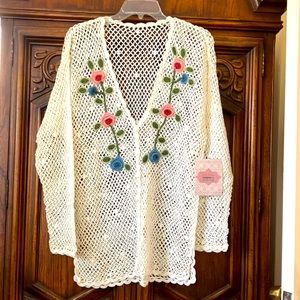 NWOT Capacity Hand Crochet Sweaters